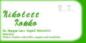 nikolett kopko business card
